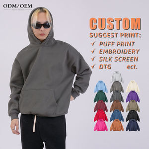 เสื้อฮู้ดดี้ผ้าฝ้ายพิมพ์ลายตามสั่งขายส่ง 400 GSM คุณภาพพรีเมียม สำหรับฤดูใบไม้ร่วง ปักลายประดับลูกปัด ทรงโอเวอร์ไซส์ สวมใส่สบาย อุ่นสบายสำหรับผู้ชาย - Product Image 2