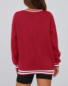 Sudaderas con cuello en V de manga larga informales de gran tamaño para mujer de alta calidad - Product Image 2