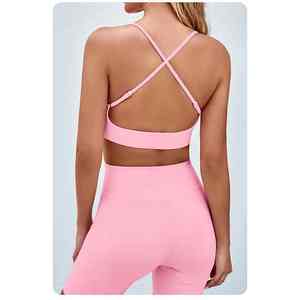 Nouveauté Ensemble de yoga sans couture pour femmes Design côtelé Soutien-gorge de sport Shorts Leggings Ensemble 2 pièces Ensemble de yoga de fitness - Product Image 5