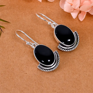 Trendy 925 Sterling Silver Handmade Drop Dangle Earring Beautiful Onyx Gemstone Wedding <b>Gift</b> <b>for</b> <b>Her</b> Popular Design - Product Image 2