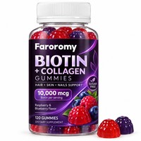 OEM Biotin Collagen Gummies 120 Tablet Suplemen Makanan Pendukung Rambut Kulit Kuku Rasa Raspberry Blueberry Bebas Gula