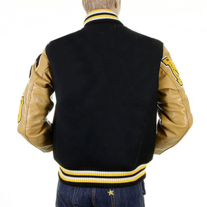 Chaqueta universitaria para hombre personalizada al por mayor, chaqueta de béisbol bomber de longitud larga con cuello y decoración de bolsillos y tela de lona, gran oferta - Product Image 2