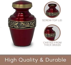 Urna de cremación de recuerdo Crimson Avlon para cenizas Mini urnas Juego de 4 con caja de terciopelo Suministros de urnas funerarias - Product Image 3