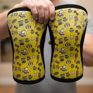 Manchons de genou pour la musculation avec logo personnalisé, sport, gym, fitness, réglables, en néoprène, protection pour les squats, 5 mm, 7 mm - Product Image 4