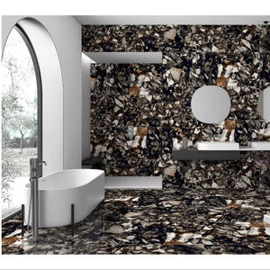 Azulejos de porcelana de alto brillo de 600x1200mm SEASHELL BLACK - Product Image 1