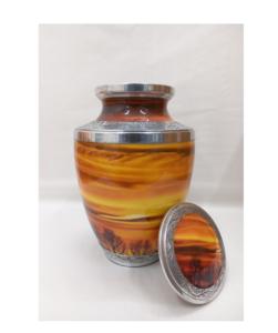 Urnas de cremación de metal real hechas a mano, diseño único, decorativas personalizadas, fabricante al por mayor, cenizas, uso para adultos, suministros funerarios - Product Image 4