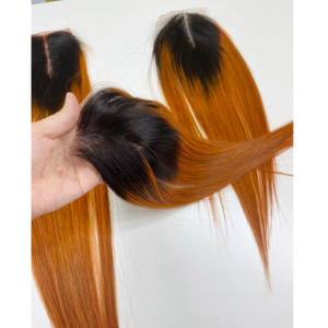 Racine foncée transparente Bonestraight Frontal HD Dentelle Fermeture Haute Qualité Vietnamien Trame Machine Double Trame pour Perruques Toupets - Product Image 6