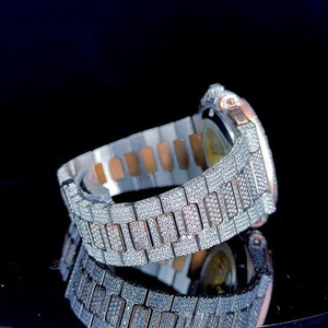 Reloj de Lujo Premium de Acero Inoxidable con Diamantes Moissanite de Calidad VVS, Esfera Redonda Analógica, Movimiento MIYOTA, Edición Limitada - Product Image 5