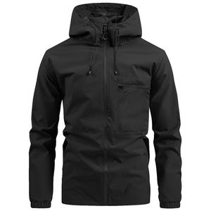 Chaqueta Bomber con Capucha Cortavientos Personalizable para Hombre, para Primavera y Otoño, Color Sólido, Deportiva, para Exteriores, Estilo Urbano - Product Image 6