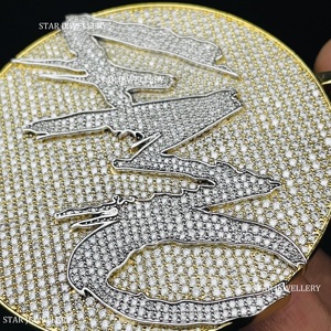 Pendentif avec logo Moissanite personnalisé, Pendentif avec logo personnalisé Moissanite VVS, Pendentif Moissanite personnalisé, Pendentif Moissanite Hip Hop en argent - Product Image 4