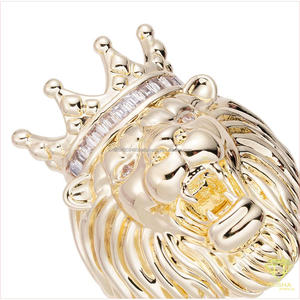 Bague Chevalière de Luxe en Argent Sterling 925 avec Diamant Moissanite et Tête d'Animal, Motif Couronne, pour Acheteurs de Bijoux en Gros - Product Image 2