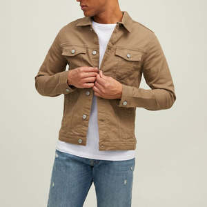 Chaqueta de mezclilla ajustada para hombre, ropa de abrigo informal elegante para uso diario - Product Image 1