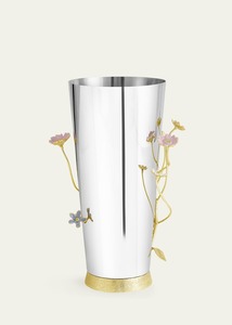 แจกันเหล็กลายดอกไม้สีเงินตกแต่งงานแต่งงานและตกแต่งด้วยใบไม้อลูมิเนียม - Product Image 6
