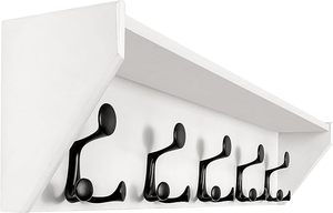 Heavy-Duty Weathered Brown Wood Coat Rack With TRI <b>Hooks</b> <b>Wall</b> Mounted Shelf Organiser <b>for</b> Hallway or Room - Product Image 6