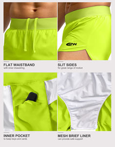 Short de gymnastique de style masculin en tissu extensible léger avec taille élastique et coutures durables conçu pour l'entraînement des athlètes adolescents - Product Image 6