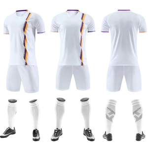 Kit de football classique Design Wear Soccer Jersey Fabricant Ensembles Polyester Unisexe Solid Colors Short Sleeve Soccer - Product Image 6