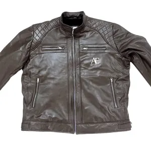 Men's Classic Casual Vintage Brown Genuine Leather Jackets High Quality Biker Style Outdoor Royal Look Fashion Men's Jackets