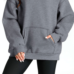 Style frais Logo personnalisé deux pièces survêtement surdimensionné pour les femmes poids lourd 100% polaire surdimensionné pull à capuche pour les femmes - Product Image 6