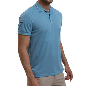 Polo de couleur unie avec logo personnalisé pour homme de grande taille, broderies personnalisées, golf, décontracté, en polyester uni vierge - Product Image 2