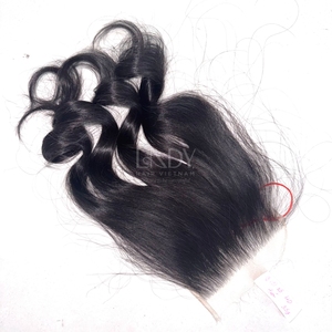 Paquetes y cierre de color negro ondulado de cabello crudo de alta calidad con cierre para hacer pelucas de cabello vietnamita real - Product Image 3