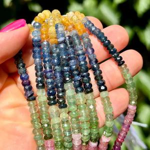 Cuentas de rubí Esmeralda zafiro hebra 4mm 5mm cuentas de piedras preciosas para la fabricación de joyas mayorista cuentas de arcoíris - Product Image 3