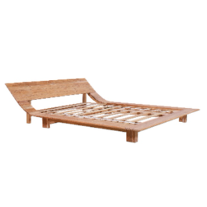 Cama doble de estilo minimalista hecha de madera de teca de primera calidad para decoración del hogar y muebles de interior de hotel. - Product Image 4