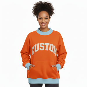 High Quality Eco-Friendly Women's Mockneck Pullover <b>Top</b> OEM Service <b>Fleece</b> Fabric Winter Casual Wear Custom Brand Front Logo - Product Image 1