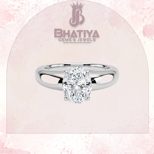 Bague en diamant de laboratoire taille ovale, bande à bulles, plaquée or 18 carats, bague de fiançailles en moissanite, vente en gros personnalisée, bijoux fins, cadeau de mariage - Product Image 5