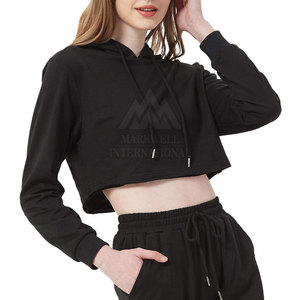 Uso al aire libre superventas mujeres Crop Top sudaderas con capucha ropa de moda mujeres duraderas Crop Top sudaderas con capucha - Product Image 4