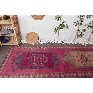 Turkish <b>Runner</b> Rug, 3x11.6 ft Vintage Rug, <b>Red</b> Herki Wool Rug - Product Image 5