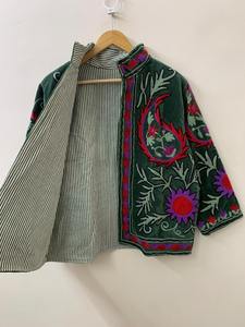 Bomber à fleurs pour femmes Vestes d'hiver en coton Suzani Veste brodée à la main Manteau Vestes de demoiselle d'honneur pour femmes - Product Image 2