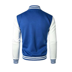 Veste universitaire en laine brodée unisexe, style streetwear, personnalisable pour homme, col montant, logo frontal - Product Image 2