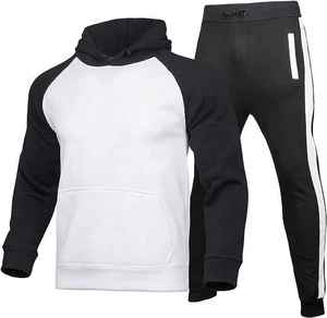 NOORX SPORTS New Arrival Best Quality Black <b>White</b> Color 100% Cotton Hoodie Trouser <b>Tracksuit</b> Set for Men Pakistan Wholesale - Product Image 2