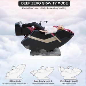 Fauteuil de massage avec inclinaison zéro gravité, commandes vocales, oscillation des mollets et trois rouleaux pour les pieds, moderne, de haute qualité, confortable - Product Image 5