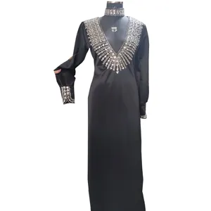 Luxury Partyware Hand Beaded Crystal Sexy V Neck with detachable crystal collar Evening Dress from manufacture