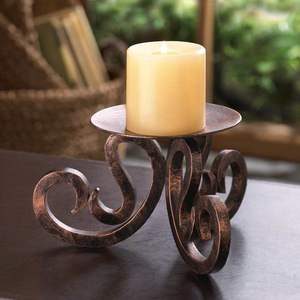 Portavelas de hierro negro tradicional con diseño vintage para agregar belleza decorativa a las mesas de comedor de Bodas de Pascua de Navidad - Product Image 3