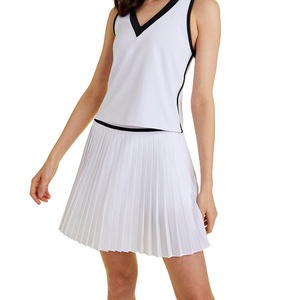Vêtements de tennis pour femmes, jupe de pickleball avec logo personnalisé, spandex léger, short de sport respirant, jupes de tennis plissées - Product Image 1