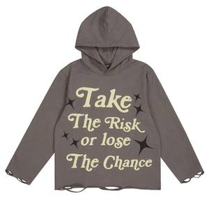 เสื้อฮู้ดดี้สไปเดอร์คุณภาพสูง ผ้าฝ้าย 100% เฟรนช์เทอร์รี่ ทรงหลวม แต่งลายปะติด  สำหรับผู้ชาย - Product Image 1