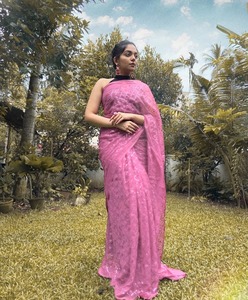 งานลําดับแฟนซี บอลลีวูดลําดับสารี 6 สี ทํางานลําดับพร้อมเสื้อสําหรับผู้หญิงสวมใส่ปาร์ตี้ - Product Image 6