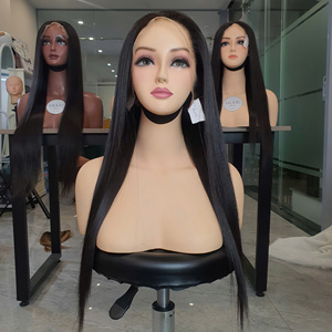 Perruque sans colle, cheveux humains vierges Remy, couleur naturelle, 20 pouces, lisses, ondulés profonds, bouclés crépus, pour cheveux vietnamiens à dentelle frontale - Product Image 1