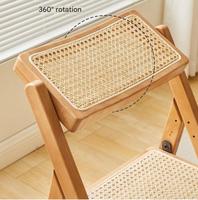 Chaise de salle à manger moderne en bois massif avec design pliable pour la maison, les cafés et les balcons