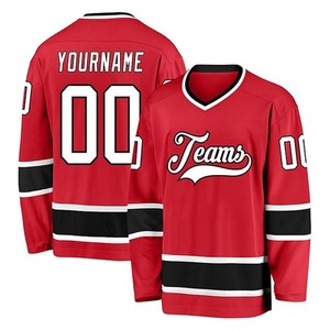 Maillots d'entraînement de hockey sur glace unisexes en coton/fibre de bambou respirants, teints dans la masse, haute qualité, faible MOQ, vente en gros, logo personnalisé, manches courtes - Product Image 1