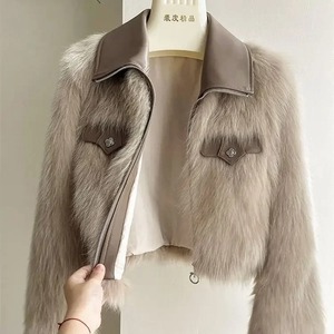 Veste d'hiver pour femme en polaire coupe-vent de luxe avec capuche et col amovible, manches longues, couleur unie, fermeture éclair, épaisseur standard - Product Image 2