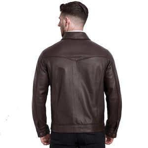 Veste en cuir véritable élégante pour hommes avec manches longues Dernier design Haute qualité Meilleur style populaire État neuf - Product Image 4