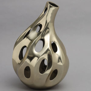 Royal <b>Gold</b> Leaf Design Flower <b>Vase</b> for Home And Villa Decoration New Launched Aluminum Metal Flower <b>Vases</b> - Product Image 5