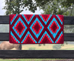 Western Show Horse Saddle Blanket Diseño de Nueva Zelanda Manta de sillín de lana hecha a mano Top Wool Saddle Pad Size - Product Image 1