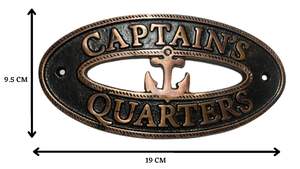 Nautical Captain Quarters Sign manufacturer 7 Inch Copper Antique Finish <b>Wall</b> Decoration <b>Plate</b> - Product Image 5