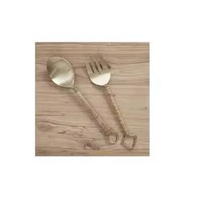 Cuillère en laiton ensemble de couverts poignée cuillère à dîner décoration de table de luxe utiliser ustensiles de cuisine nouvel ensemble de couverts - Product Image 2