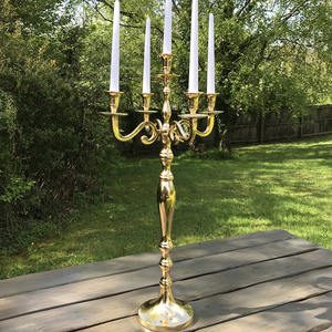 Bougeoir candélabre à 5 bras en métal aluminium fini or Meilleure qualité d'exportation Fête de mariage Bureau à domicile - Product Image 6