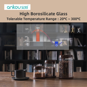 Bocal en verre pour café, 1200 ml, avec couvercle hermétique à ouverture facile, sans BPA, écologique, pour la conservation des aliments, cuisine - Vente en gros - Product Image 6